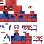 Red blue Minecraft skin texture, 64x64 pixels