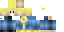 Blue yellow Minecraft skin texture, 64x32 legacy pixels