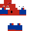 Red Minecraft skin texture, 64x64 pixels