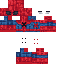 Red blue Minecraft skin texture, 64x64 pixels