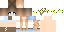 Orange blue Minecraft skin texture, 64x32 legacy pixels