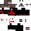 Black red Minecraft skin texture, 64x64 pixels
