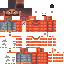 Red orange Minecraft skin texture, 64x64 pixels