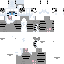 Gray Minecraft skin texture, 64x64 pixels