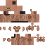 Orange brown Minecraft skin texture, 64x64 pixels