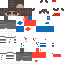 Blue red Minecraft skin texture, 64x64 pixels