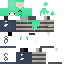Gray Minecraft skin texture, 64x64 pixels