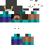 Blue brown Minecraft skin texture, 64x64 pixels