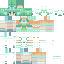 Green blue Minecraft skin texture, 64x64 pixels
