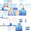 Blue orange Minecraft skin texture, 64x64 pixels