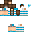 Brown blue Minecraft skin texture, 64x64 pixels