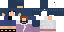 Pink blue Minecraft skin texture, 64x32 legacy pixels