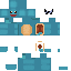 Blue orange Minecraft skin texture, 64x64 pixels