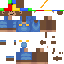 Blue Minecraft skin texture, 64x64 pixels