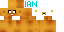 Orange brown Minecraft skin texture, 64x32 legacy pixels