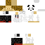 White Minecraft skin texture, 64x64 pixels