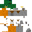 Gray Minecraft skin texture, 64x64 pixels