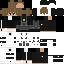 Gray black Minecraft skin texture, 64x64 pixels
