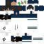 White blue Minecraft skin texture, 64x64 pixels
