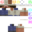 Gray Minecraft skin texture, 64x64 pixels