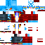 Red Minecraft skin texture, 64x64 pixels