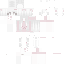 White red Minecraft skin texture, 64x64 pixels