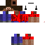 Red Minecraft skin texture, 64x64 pixels