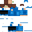 Blue Minecraft skin texture, 64x64 pixels