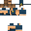 Blue orange Minecraft skin texture, 64x64 pixels