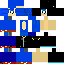 Black blue Minecraft skin texture, 64x64 pixels