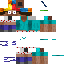 Blue Minecraft skin texture, 64x64 pixels
