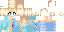 Blue Minecraft skin texture, 64x32 legacy pixels