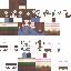 Blue brown Minecraft skin texture, 64x64 pixels