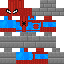 Red blue Minecraft skin texture, 64x64 pixels