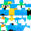 Blue yellow Minecraft skin texture, 64x64 pixels