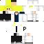 White Minecraft skin texture, 64x64 pixels