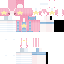 Pink blue Minecraft skin texture, 64x64 pixels