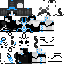 Black Minecraft skin texture, 64x64 pixels