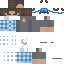 Gray Minecraft skin texture, 64x64 pixels
