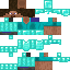 Blue Minecraft skin texture, 64x64 pixels