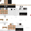 White Minecraft skin texture, 64x64 pixels