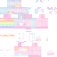 Pink blue Minecraft skin texture, 64x64 pixels