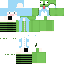Green blue Minecraft skin texture, 64x64 pixels