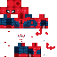 Red blue Minecraft skin texture, 64x64 pixels