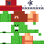 Red green Minecraft skin texture, 64x64 pixels