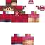 Red Minecraft skin texture, 64x64 pixels