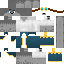 White blue Minecraft skin texture, 64x64 pixels