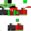 Red green Minecraft skin texture, 64x64 pixels