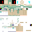 Orange green Minecraft skin texture, 64x64 pixels
