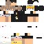 Black Minecraft skin texture, 64x64 pixels